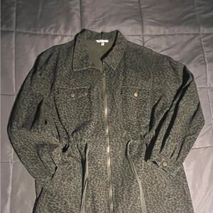 JODIFL Olive Leopard Print Jacket